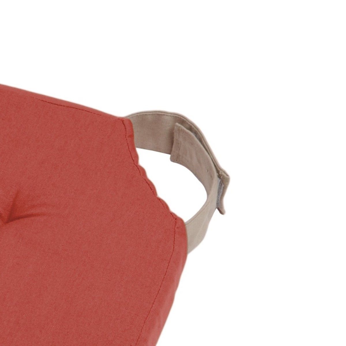 Lot de 4 galettes de chaise Duo velcro 38x38 Terracotta lin terracotta, DECORATIE