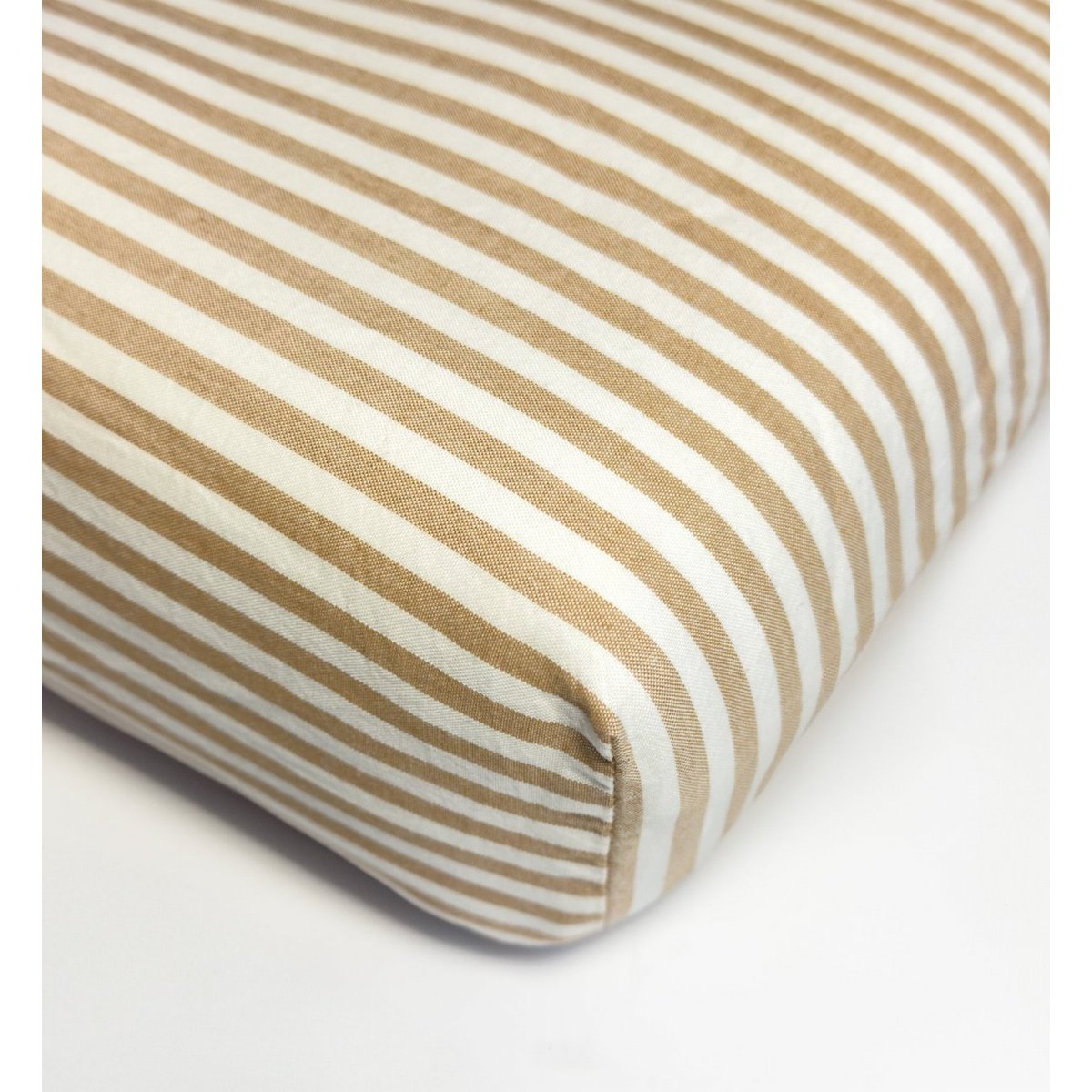 Drap housse adulte Percale de Coton Bio RAYÉ rayé ambre, KADOLIS