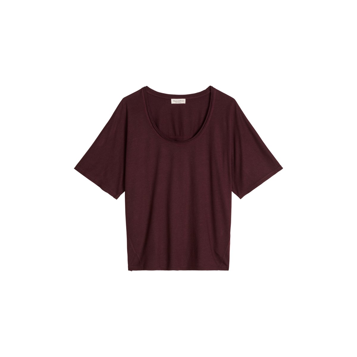 T-shirt regular en jersey slub fin rouge, MARC O'POLO