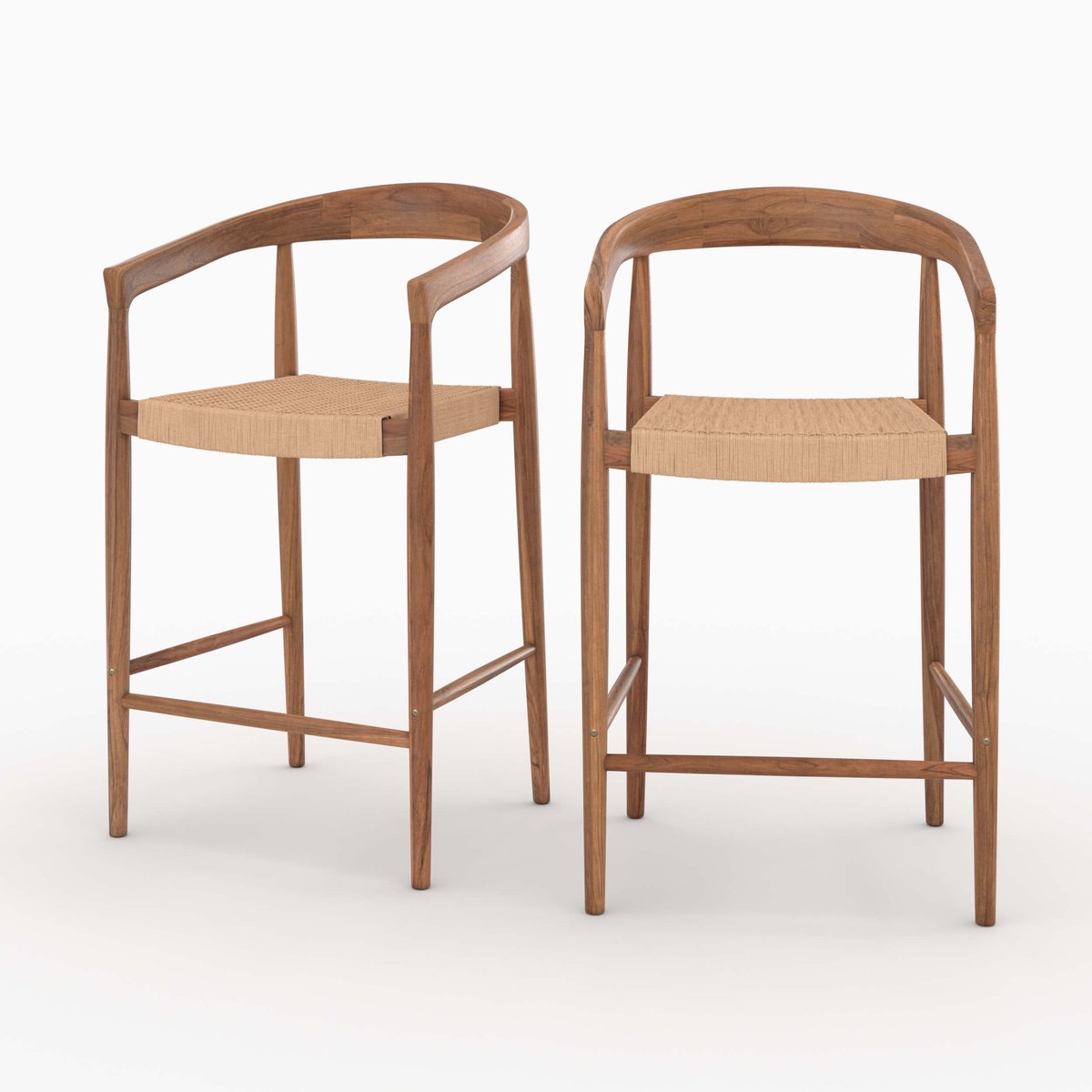 Lot de 2 chaises pour îlot central 65 cm - BALI naturel, MAISON PAVANE