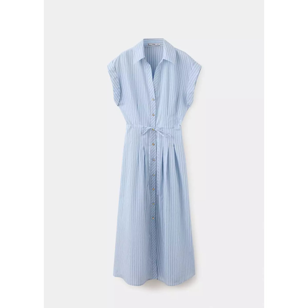 Robe chemisier à rayures bleu, MANGO