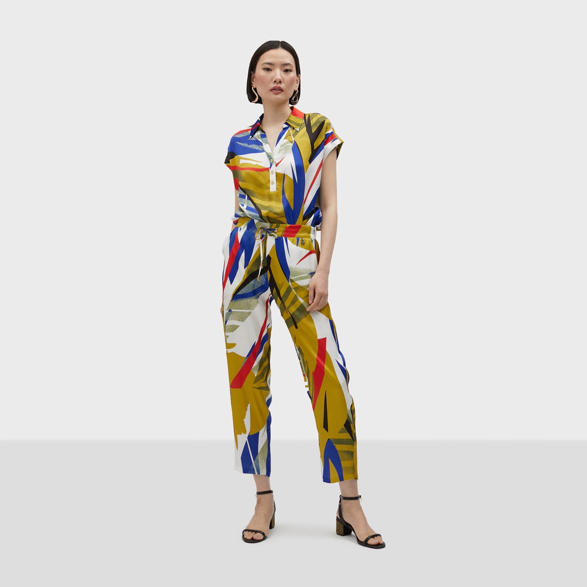 Pantalon chino avec cordon de serrage kaki clair, LOLA CASADEMUNT