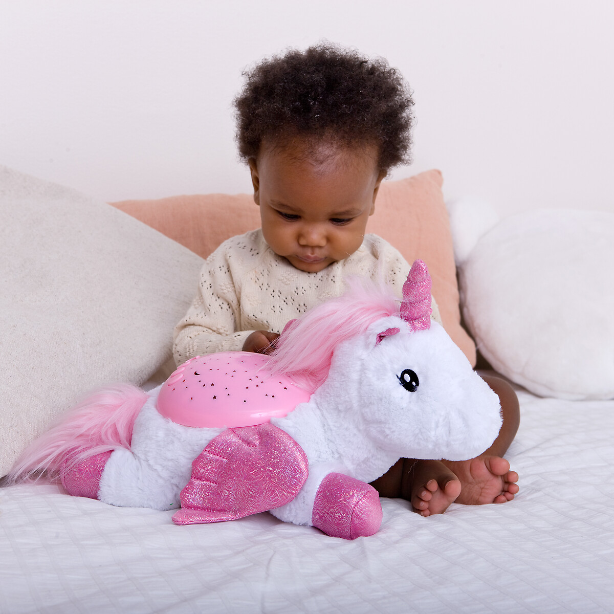 Peluche veilleuse Ella la licorne 7473-WUN blanc/rose, CLOUD B