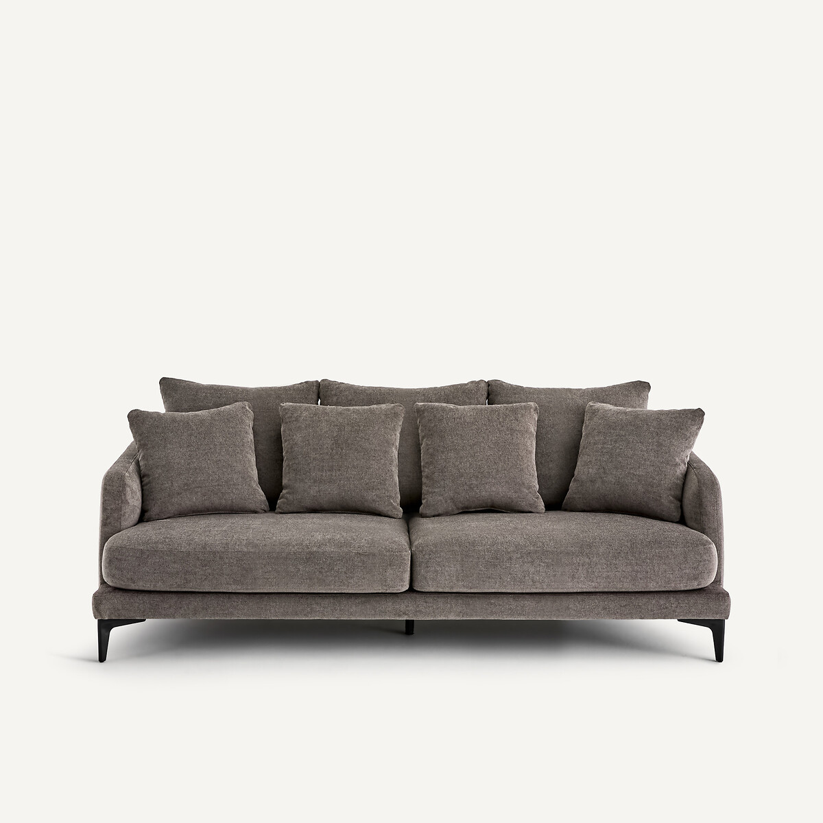 Canapé droit, 3 ou 4 places, en polyester mélangé, MODERNISTE gris stone, EMMANUEL GALLINA X AM.PM