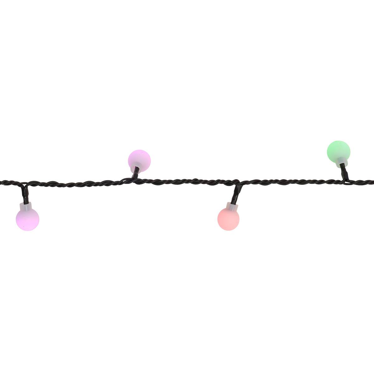 Guirlande lumineuse boules d'extérieur 12,5 m 167 LED changement de couleur 8 fonctions avec télécommande et minuteur sur secteur multicolore, FEERIC LIGHTS & CHRISTMAS