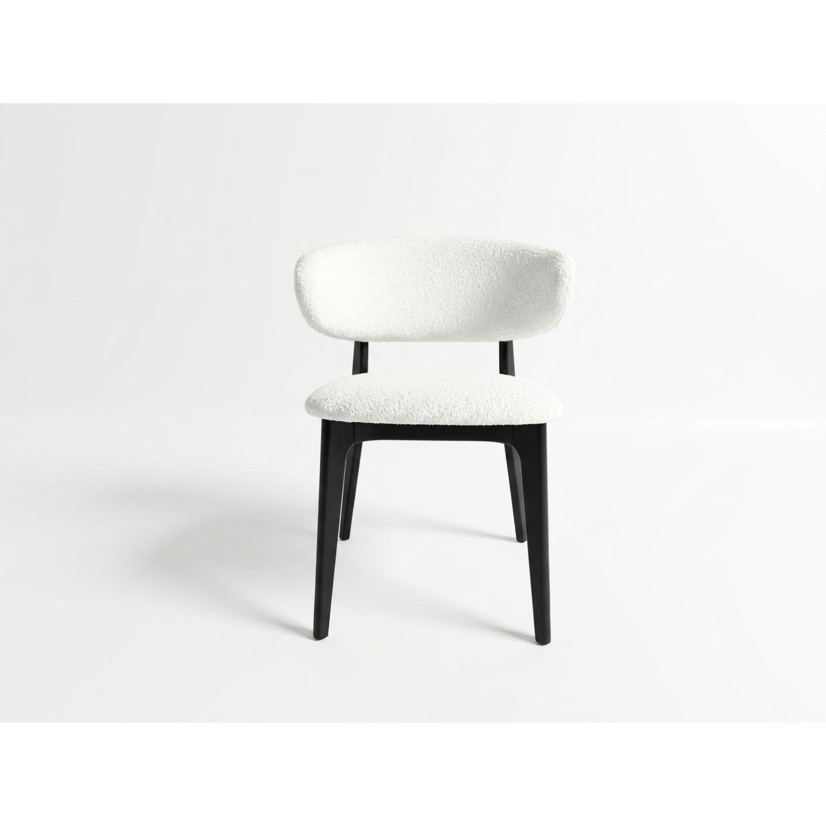 Lot de 2 chaises tissu bouclette, ROSINE blanc, BOBOCHIC