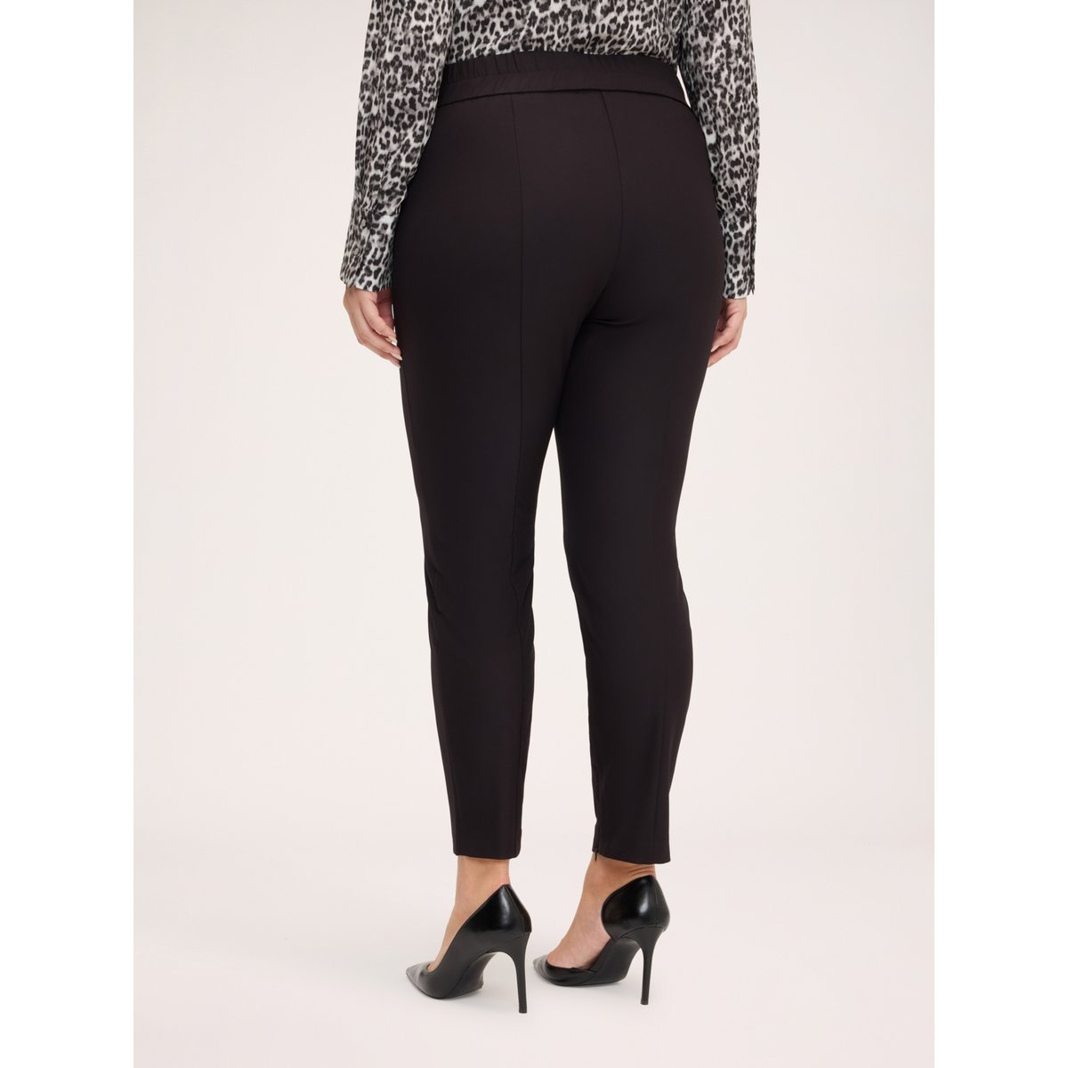 Pantalon skinny avec zip au bas des jambes noir, FIORELLA RUBINO