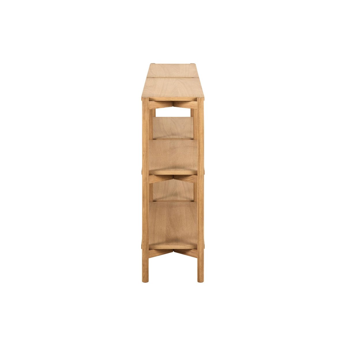 Bibliothèque basse scandinave en chêne clair 4 tablettes - BRENDA bois clair, HELLIN, DEPUIS 1862
