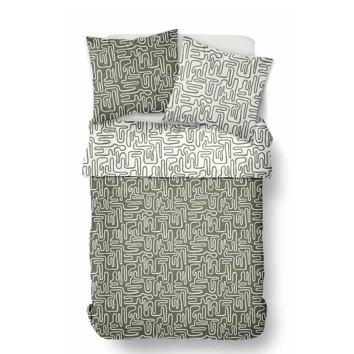 Parure de lit imprimé Graphique CRAZY NAJET blanc, TODAY