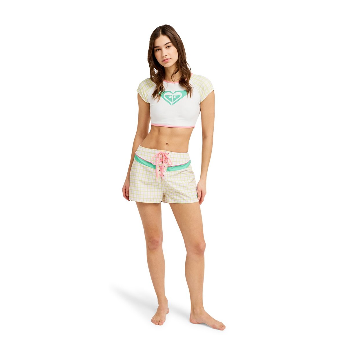 Boardshort THE SWELL CHEEKY BABY 2". blanc cloud dancer swell plaid, ROXY