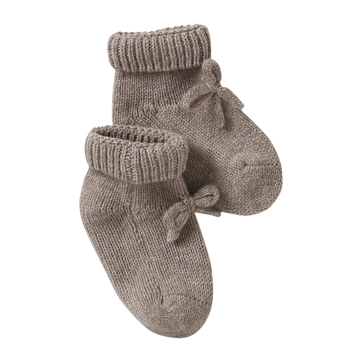 Kit naissance bonnet et chaussons laine et cachemire beige chiné, ENVIE DE FRAISE