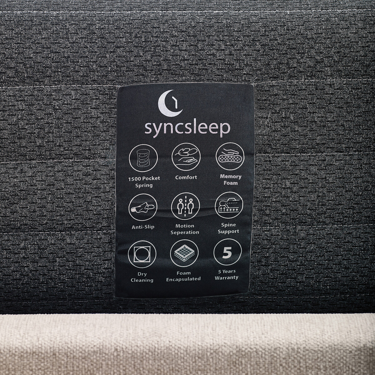 Harmony 1500 Memory Foam Pocket Sprung Mattress grey, SYNCSLEEP