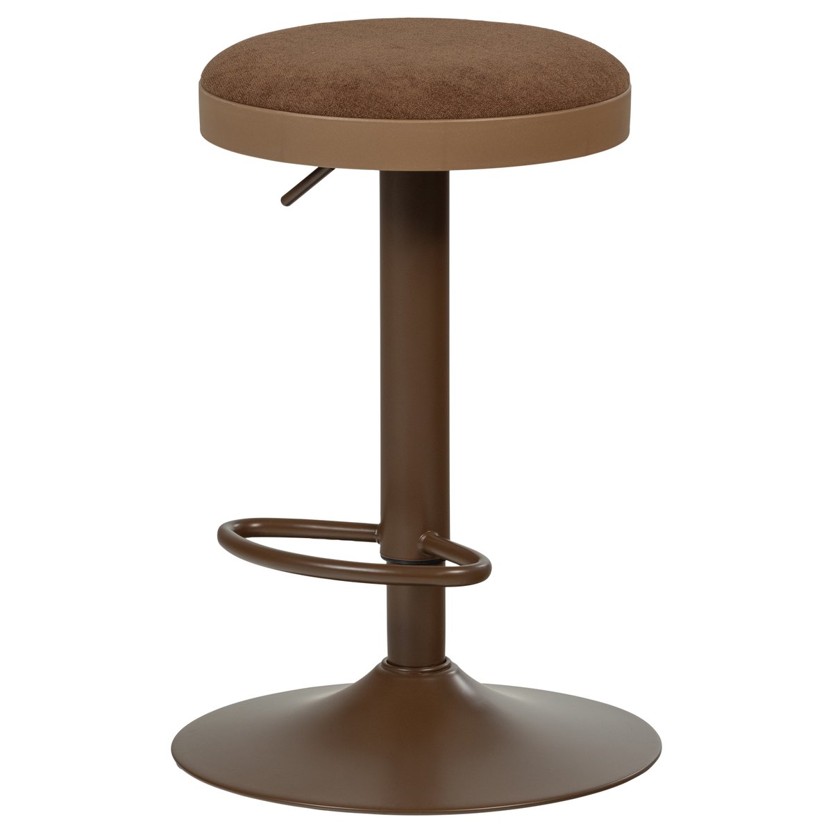 Tabouret de bar réglable en hauteur en chenille MEVO marron, WOOOD