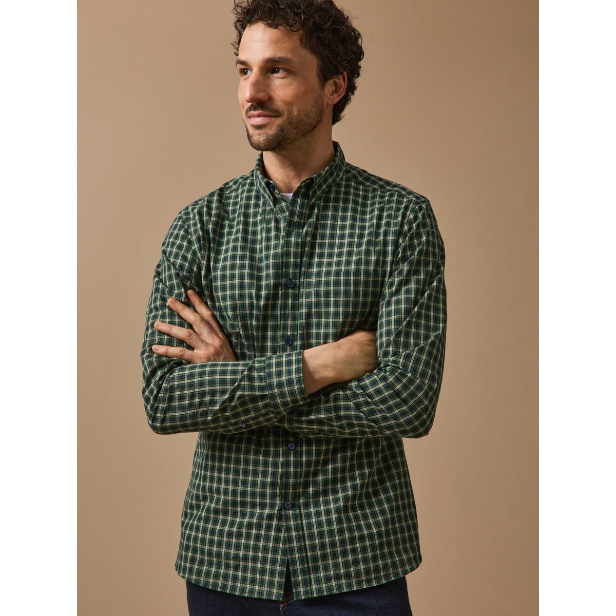 Chemise popeline carreaux - coupe ajustée carreaux ecossais, CYRILLUS