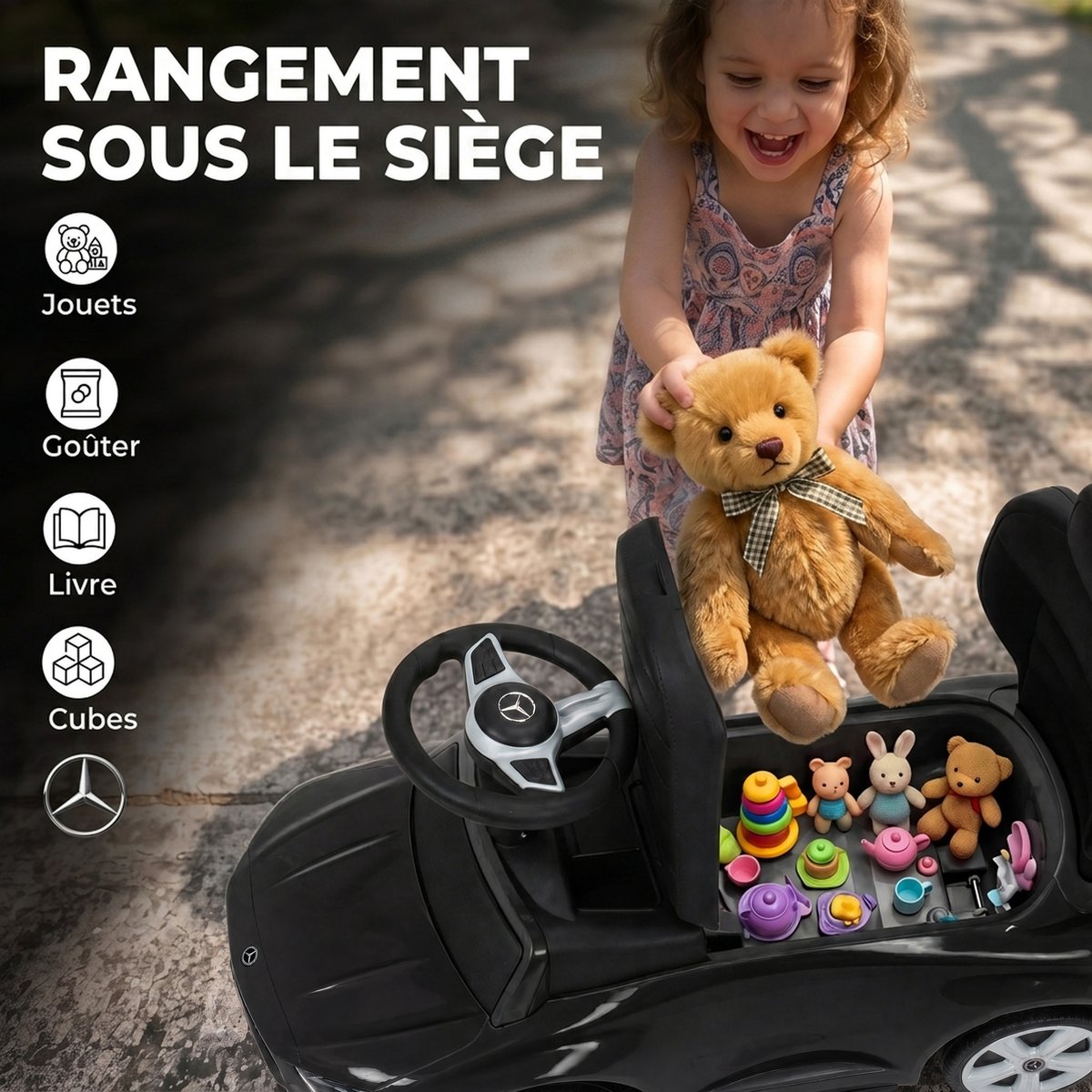 Voiture à glisse à chevaucher PP Noir noir, AIYAPLAY