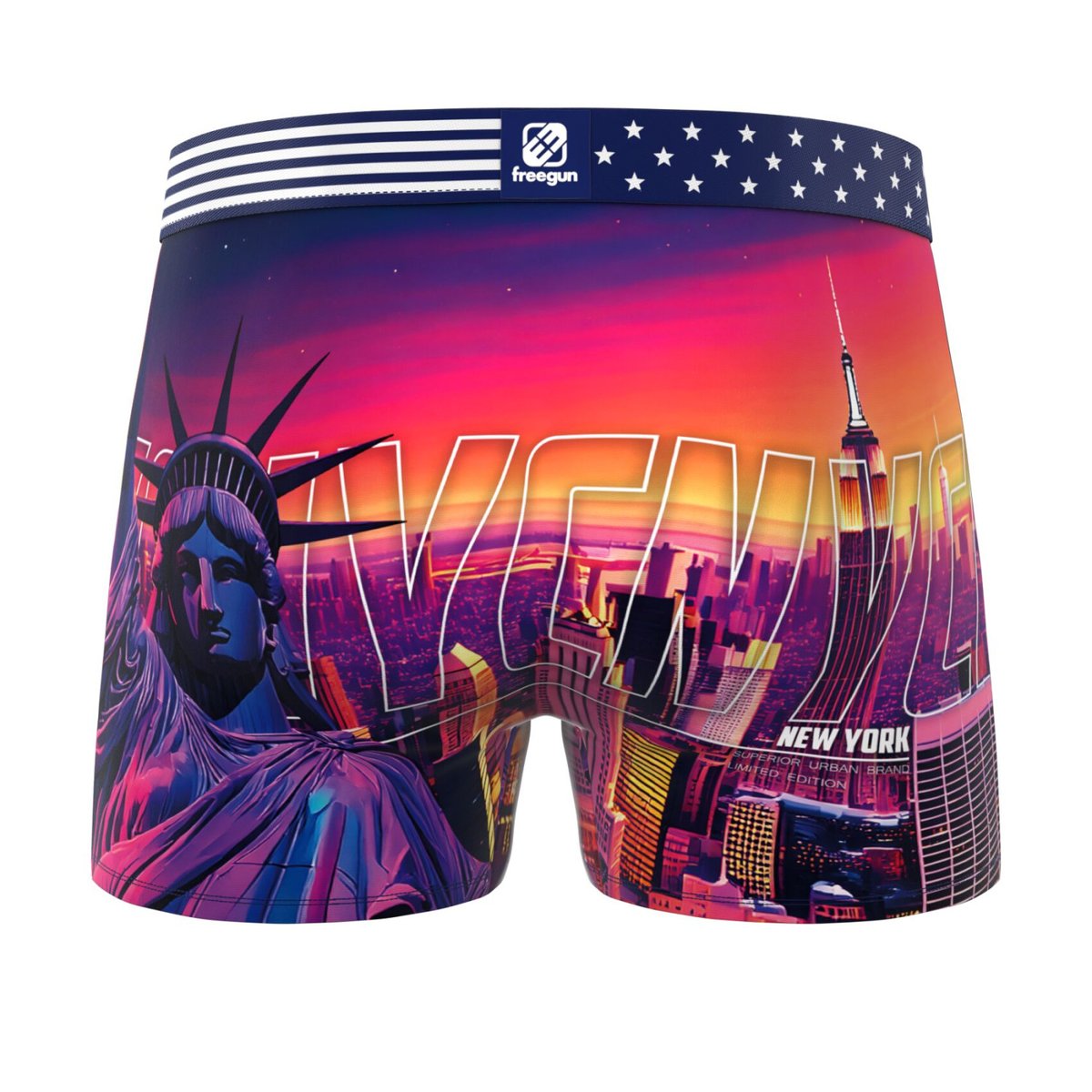 Lot De 3 Boxers Travel rose/violet/orange/vert/jaune, FREEGUN