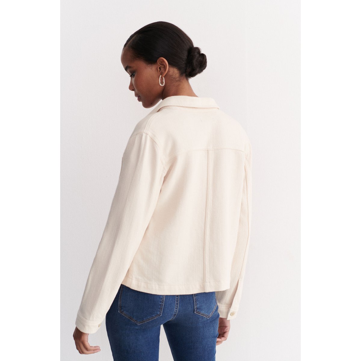 Veste courte droite col chemise MINATAB ivoire, CAROLL
