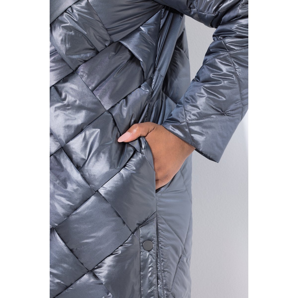 Doudoune matelassée aspect tressé gris graphite, ULLA POPKEN