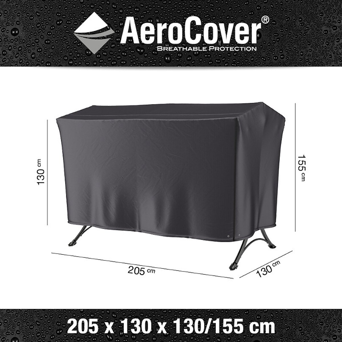 Garden Swing Chair Cover 205x130x155cm grey, AEROCOVER