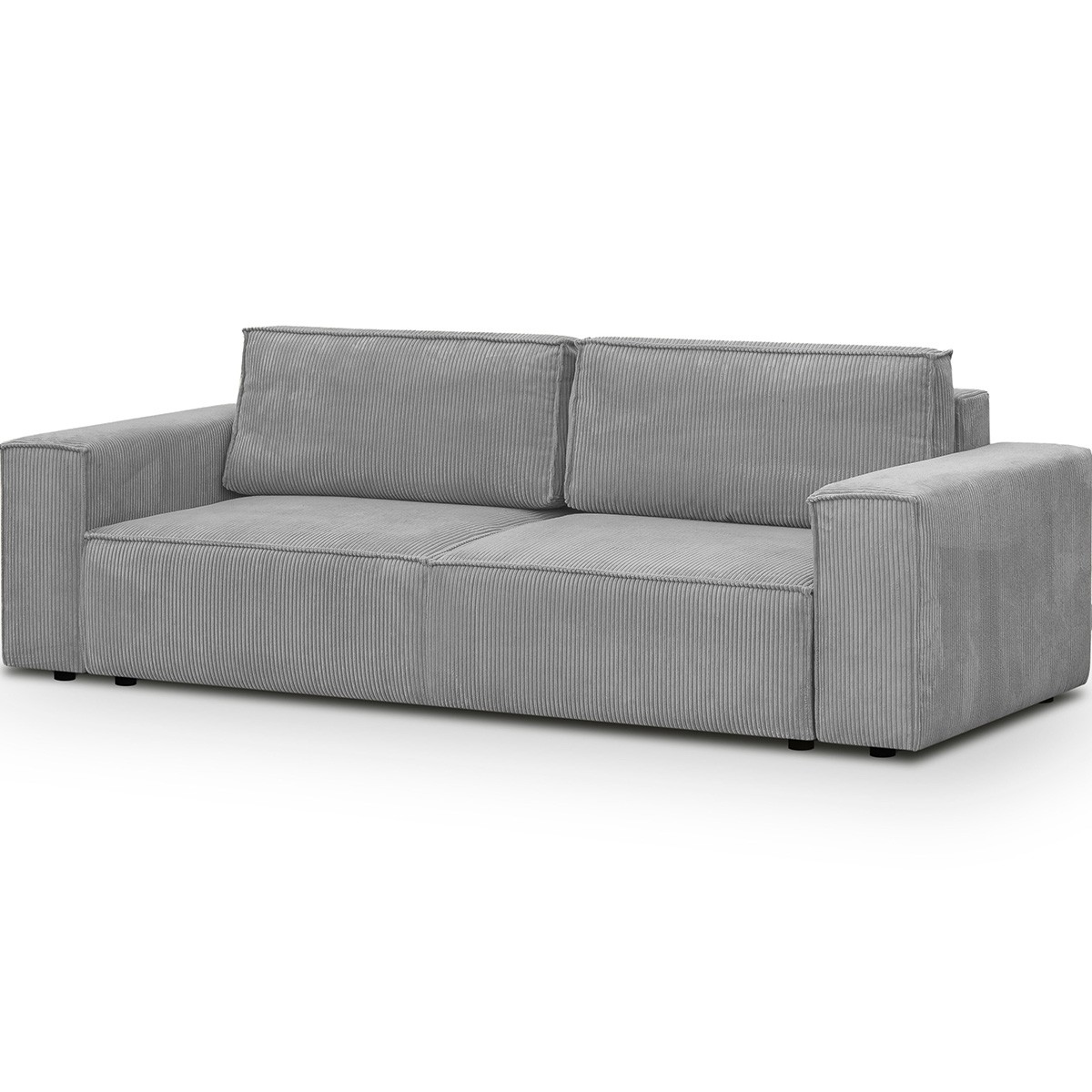 Canapé modulable 3 places en velours côtelé - Harper Mod gris clair, HOMIFAB