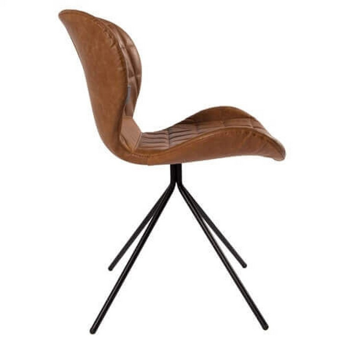 Lot de 2 chaises design en simili cuir - OMG marron, ZUIVER