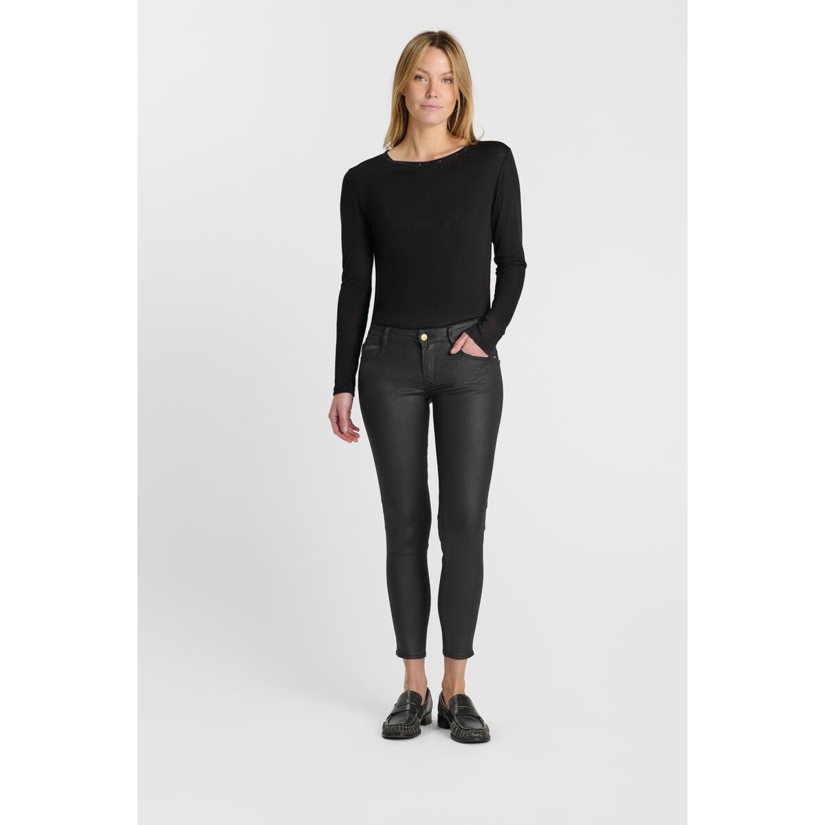Jeans push-up slim PULP, 7/8ème black, LE TEMPS DES CERISES