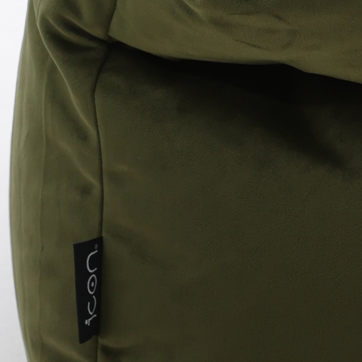 Pouf chauffeuse velours - DOLCE vert olive, ICON
