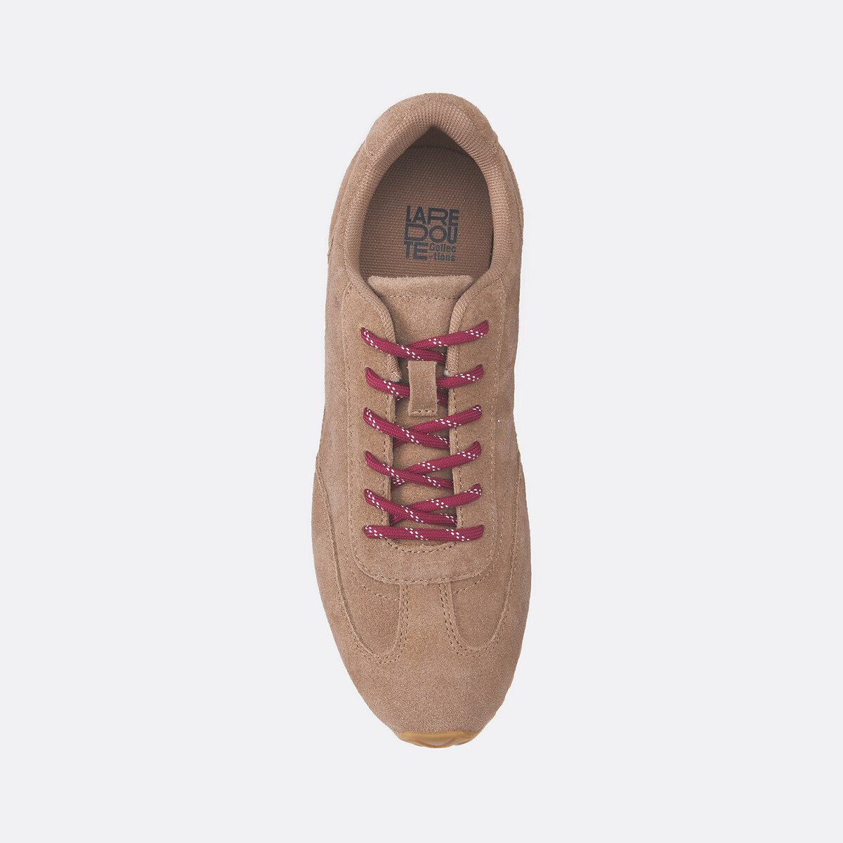 Baskets en cuir suédé camel, LA REDOUTE COLLECTIONS