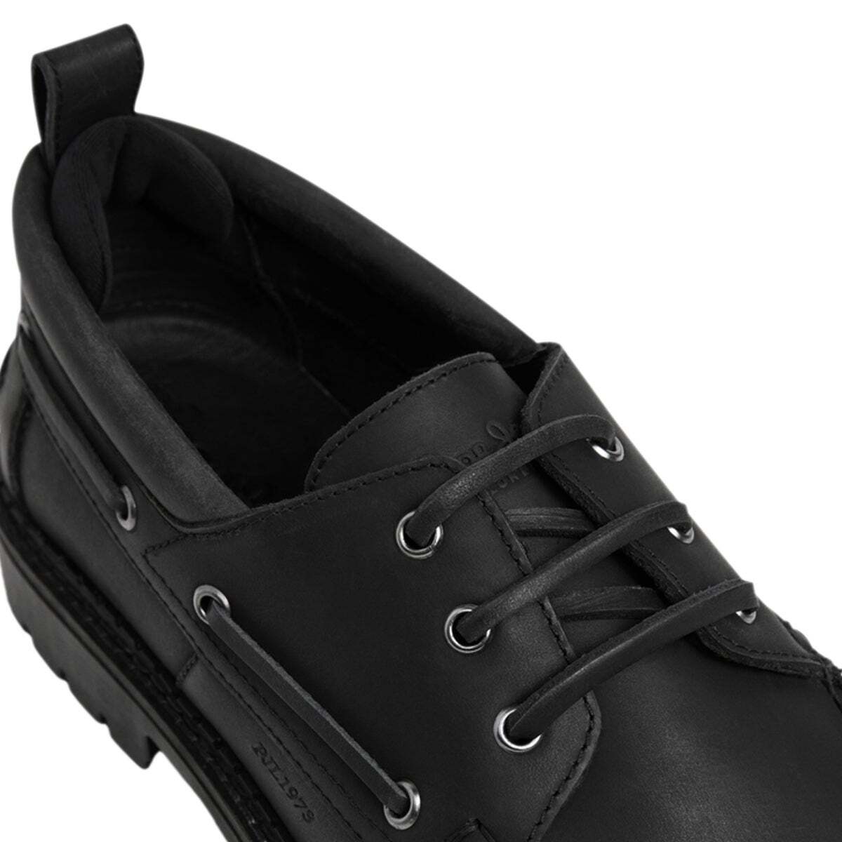 Baskets Bateau En Cuir noir, PEPE JEANS