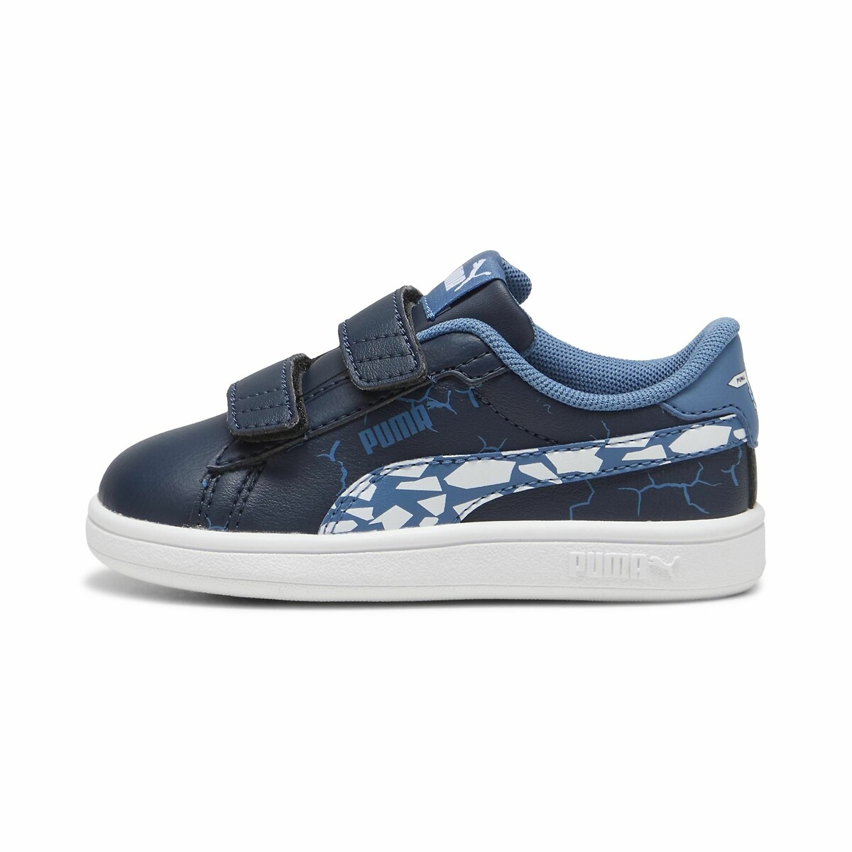 Kids' Smash 3.0 Icy Monster Trainers in Leather navy blue/white, PUMA