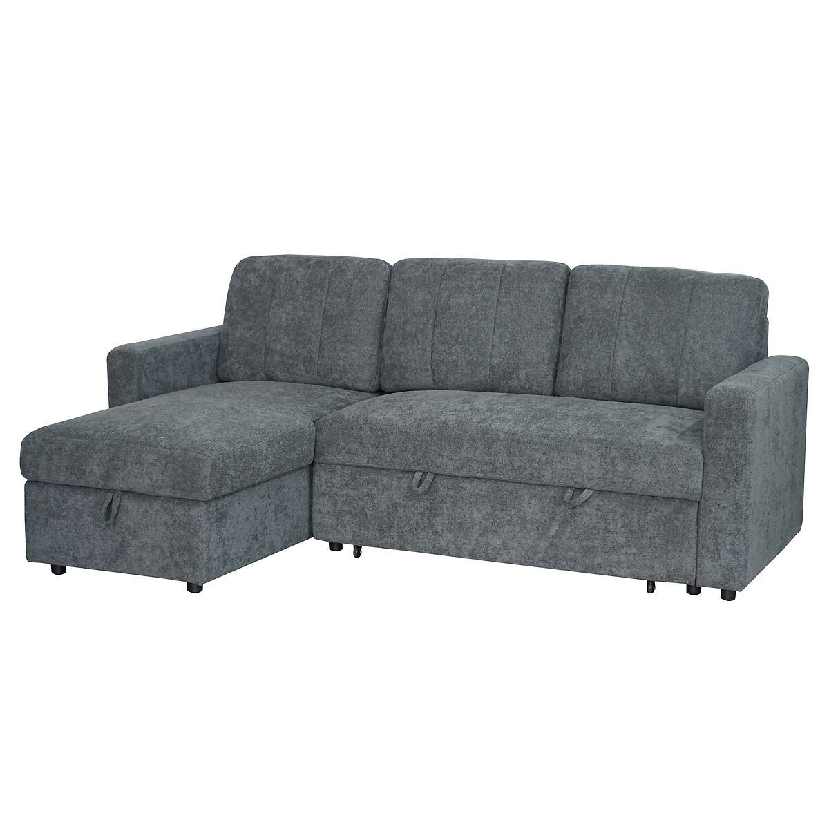 Nexis Soft Wool 3 Seater Corner Sofa Bed with Storage Chaise (Left Facing) charcoal, ASPIRE