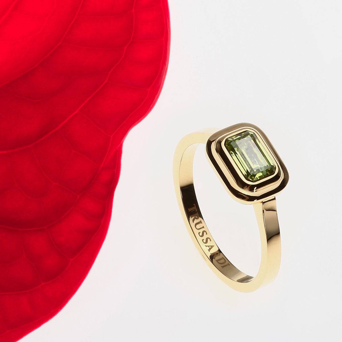 Bague T-DESIGN or jaune, TRUSSARDI