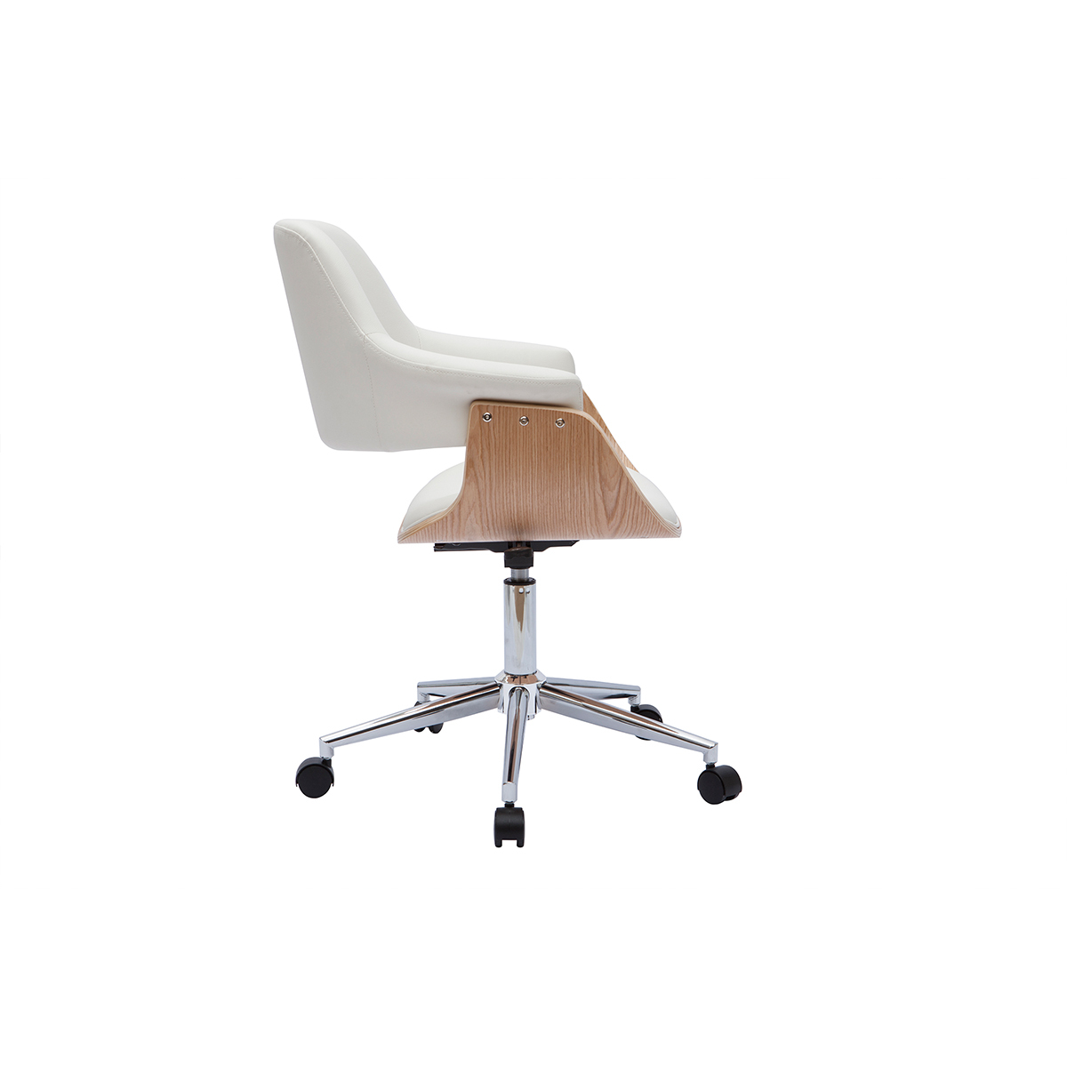 Chaise de bureau à roulettes design HANSEN blanc, MILIBOO