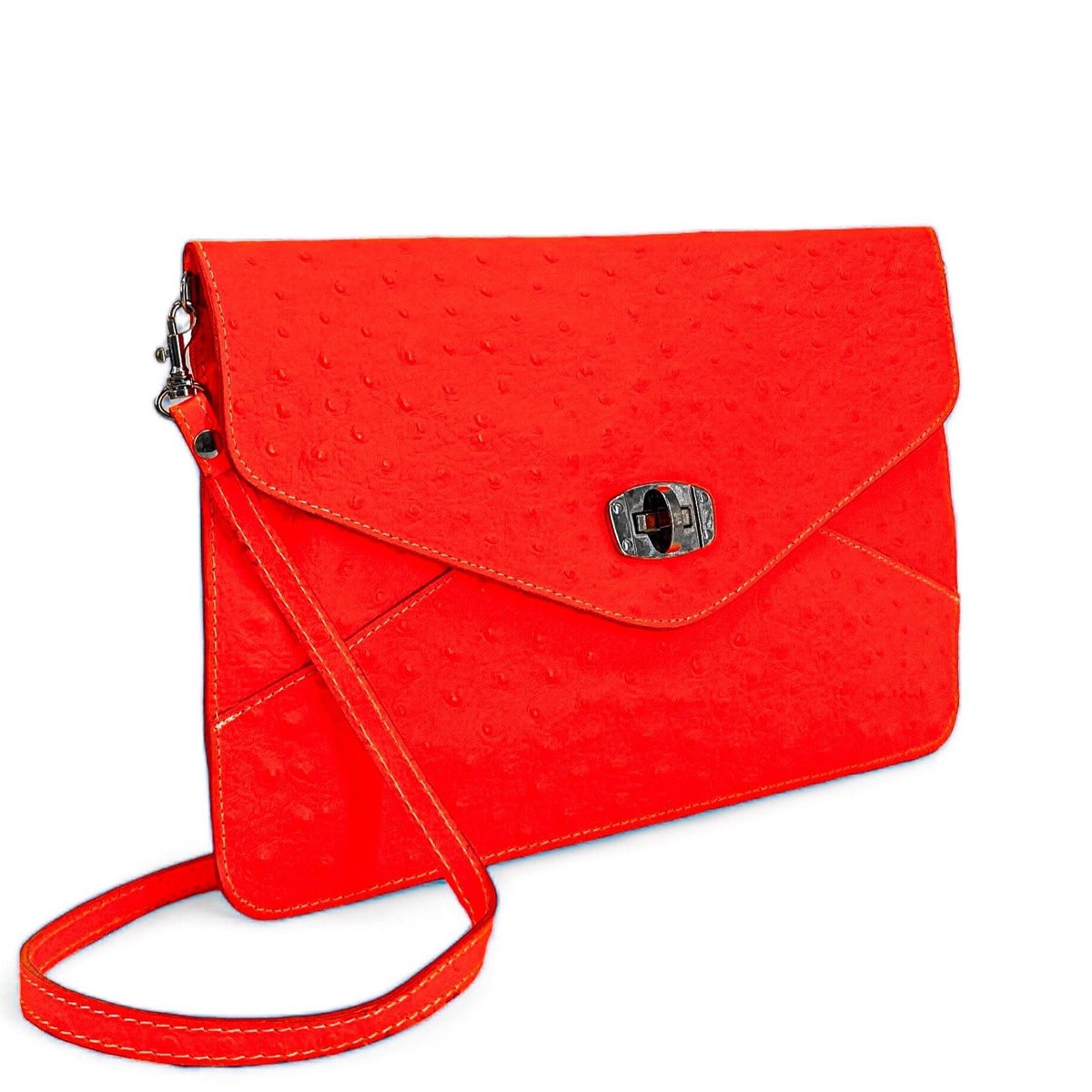 Sac pochette en cuir à motif IBIZA ROCKS rose fluo, OH MY BAG