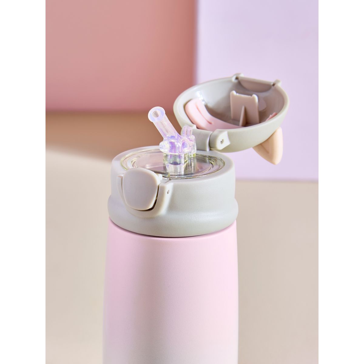 Gourde chat en acier inoxydable 350 ml rose, NEXT