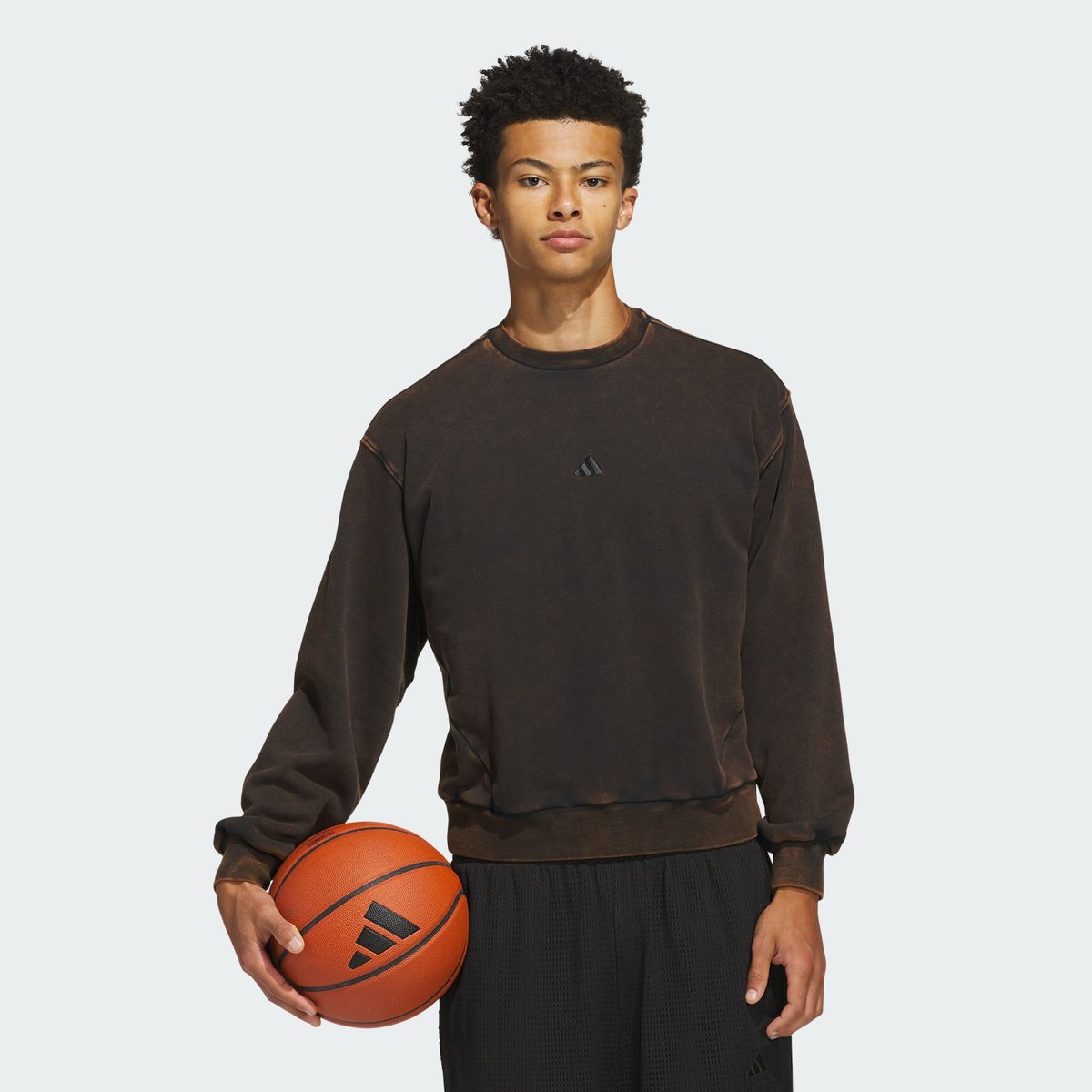 Sweat-Shirt Ras-Du-Cou Molleton Délavé Adidas Sweat-Shirt Ras-Du-Cou Molleton Délavé Adidas black, adidas Performance