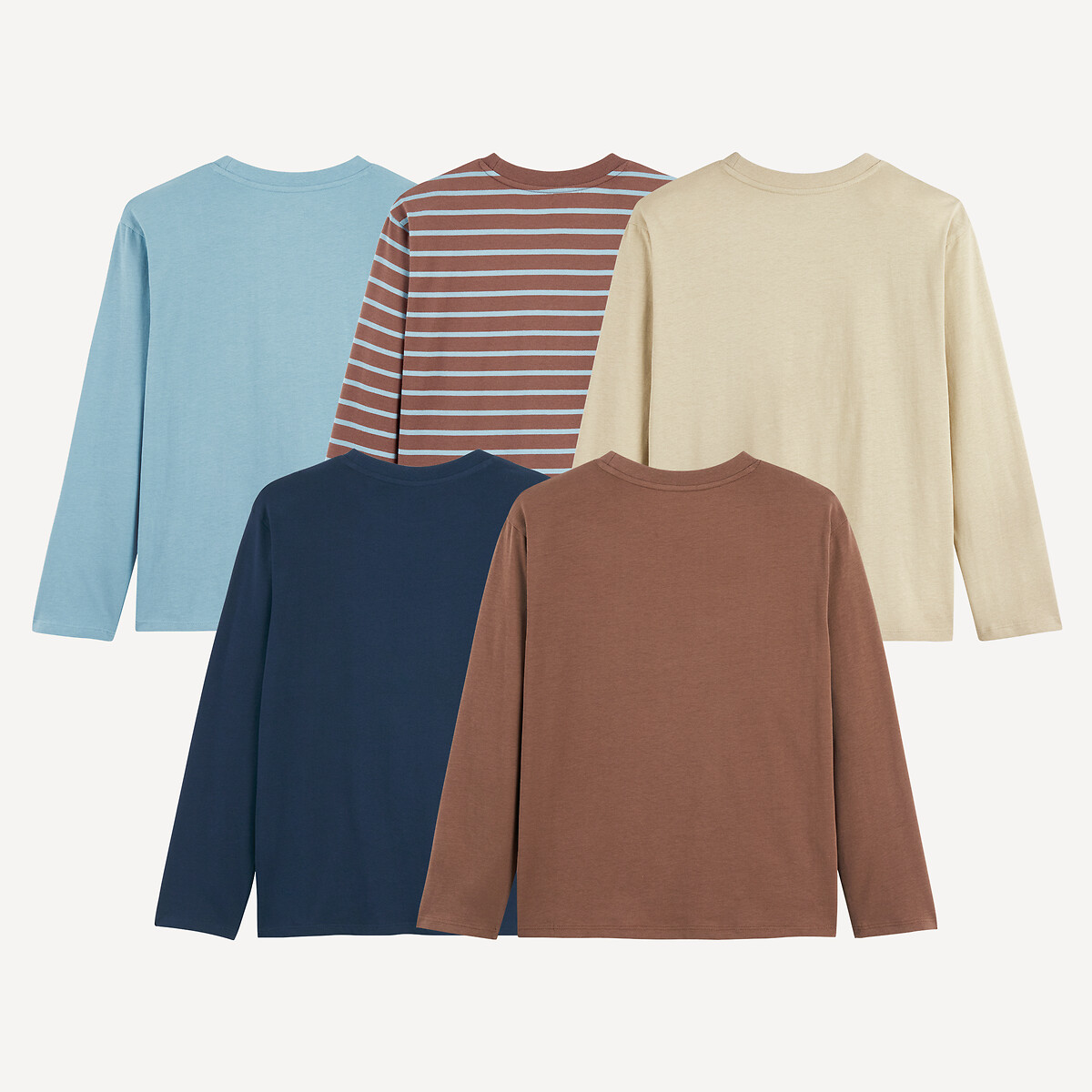 Lot de 5 t-shirts manches longues imprimé 5-14 ans multicolore, LA REDOUTE COLLECTIONS
