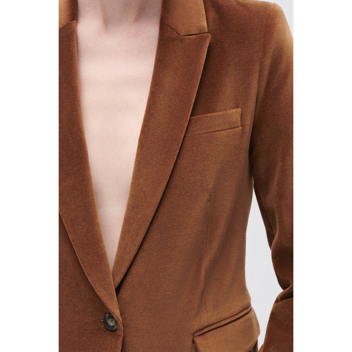 Veste cintrée en velours AURORA taupe, CAROLL