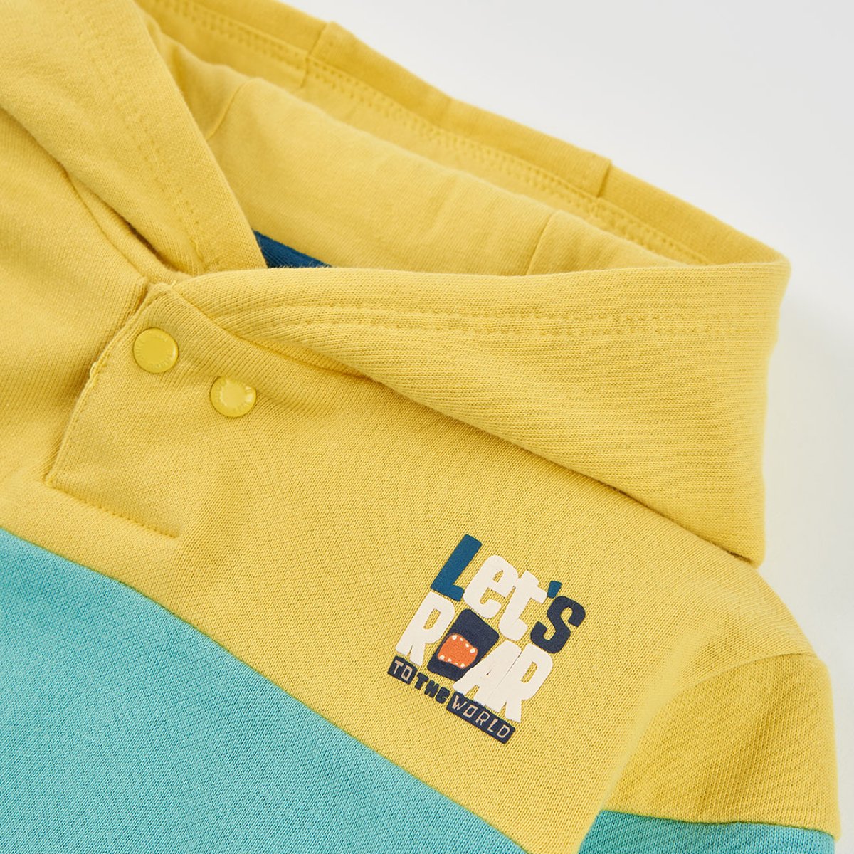Sweat-shirt garçon en molleton à capuche vert, BOBOLI