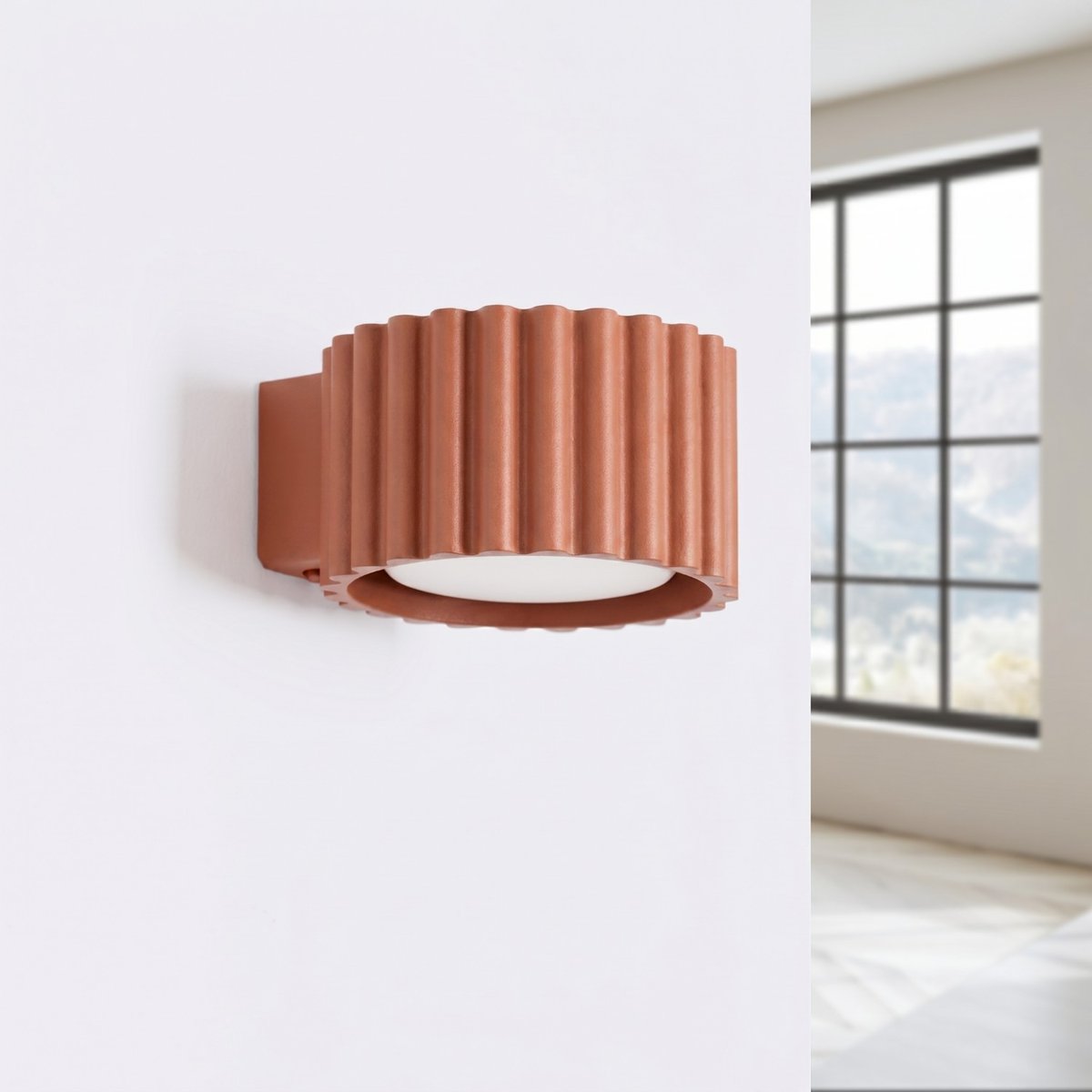 Applique murale Aluminium Ocre Rouge Gx53 1 AURA ocre rouge, EDEN