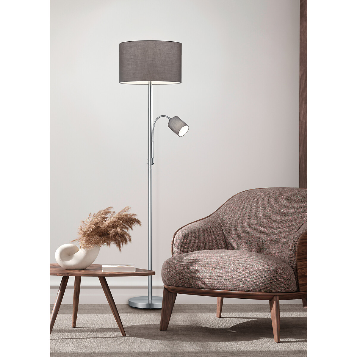 Candeeiro de pé Hotel, TRIO Lighting cinzento, TRIO LIGHTING