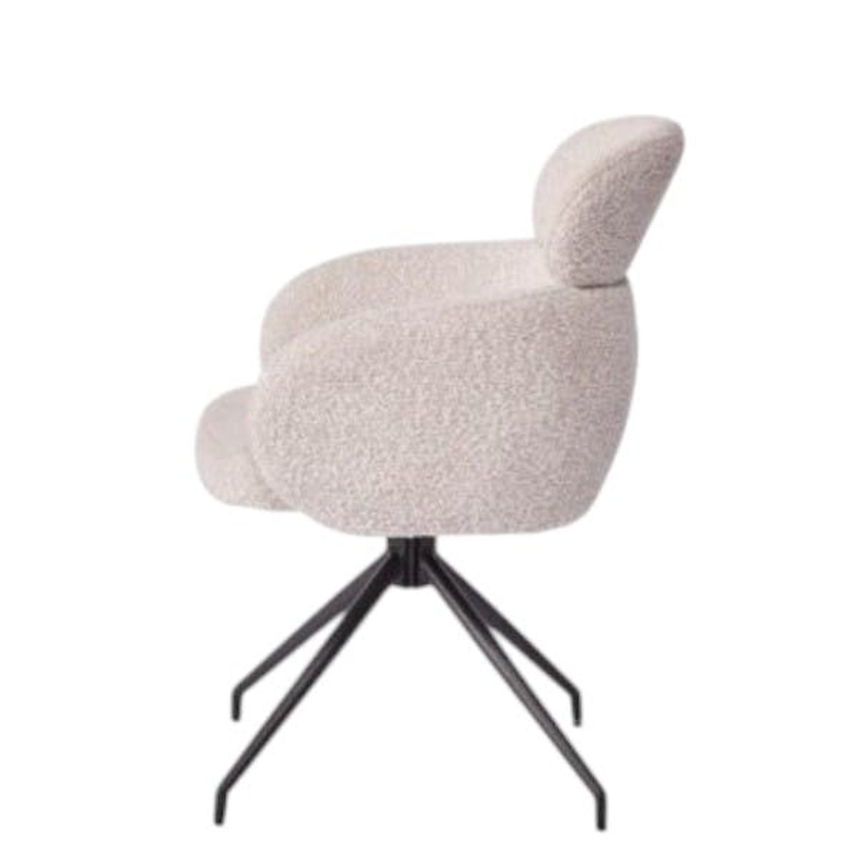 Fauteuil de table pivotant beige bouclette (lot de 2) LOMBARDIE beige, PIER IMPORT