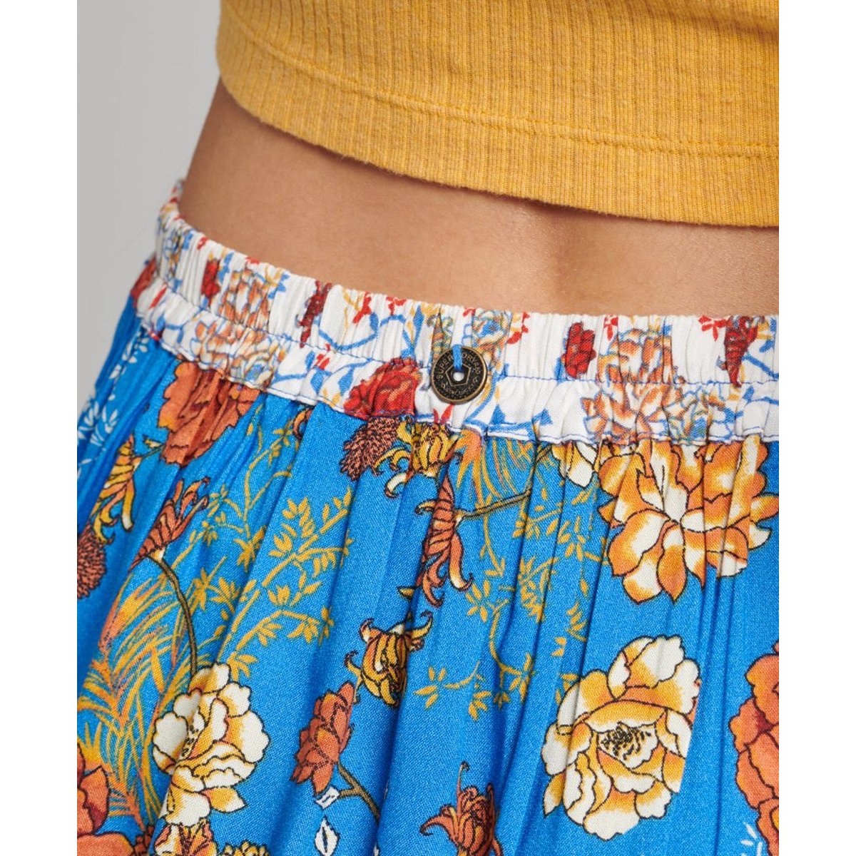 Mini-jupe vintage ornée bleu floral, SUPERDRY