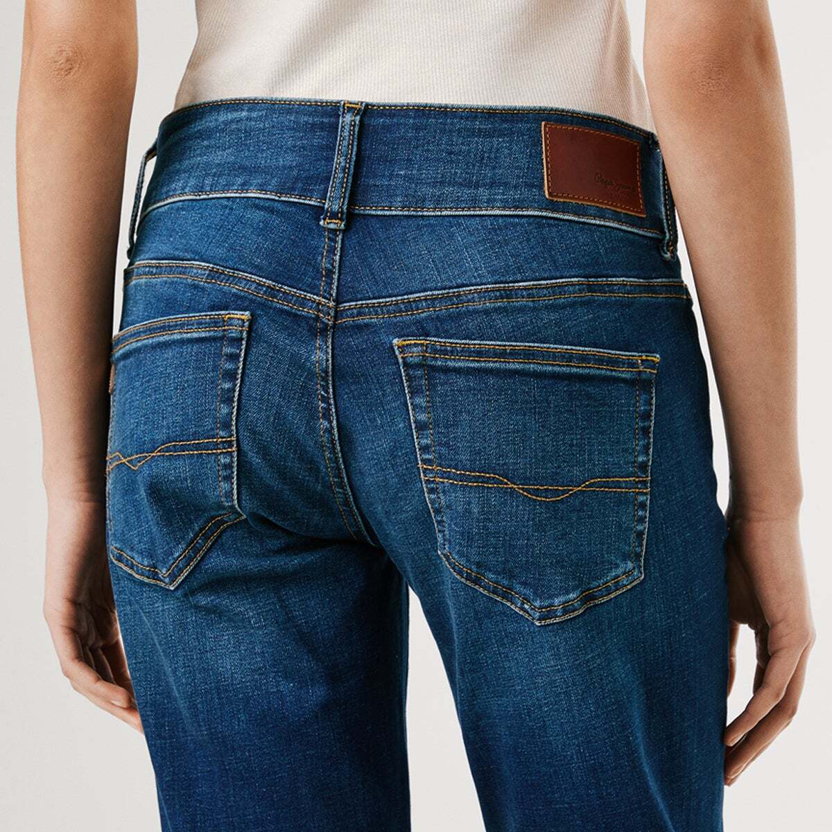 Jean Coupe Regular, Taille Basse - Venus faded pepe blue powerflex, PEPE JEANS