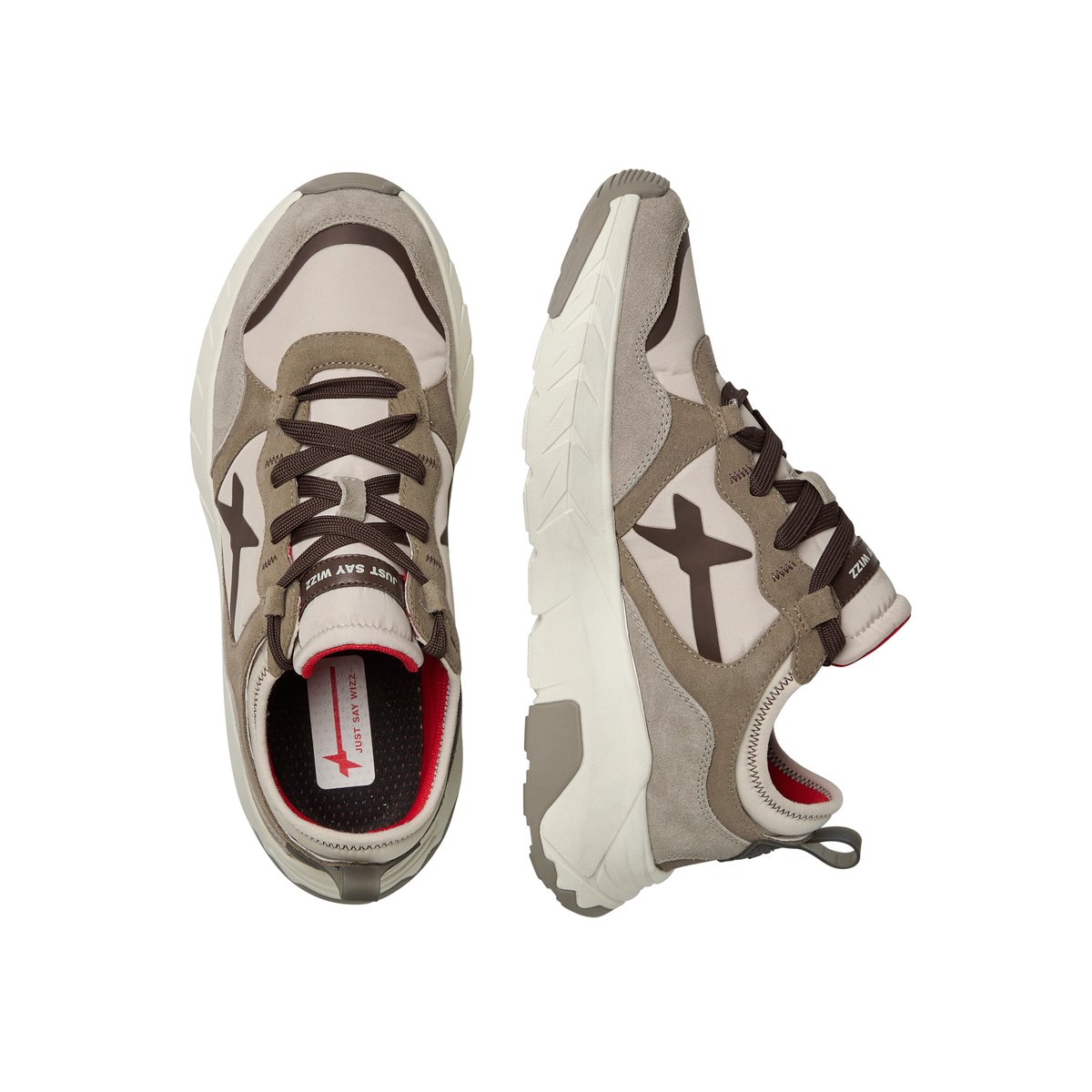 Sneakers en daim et tissu technique NEXT-M. gris tourterelle, W6YZ