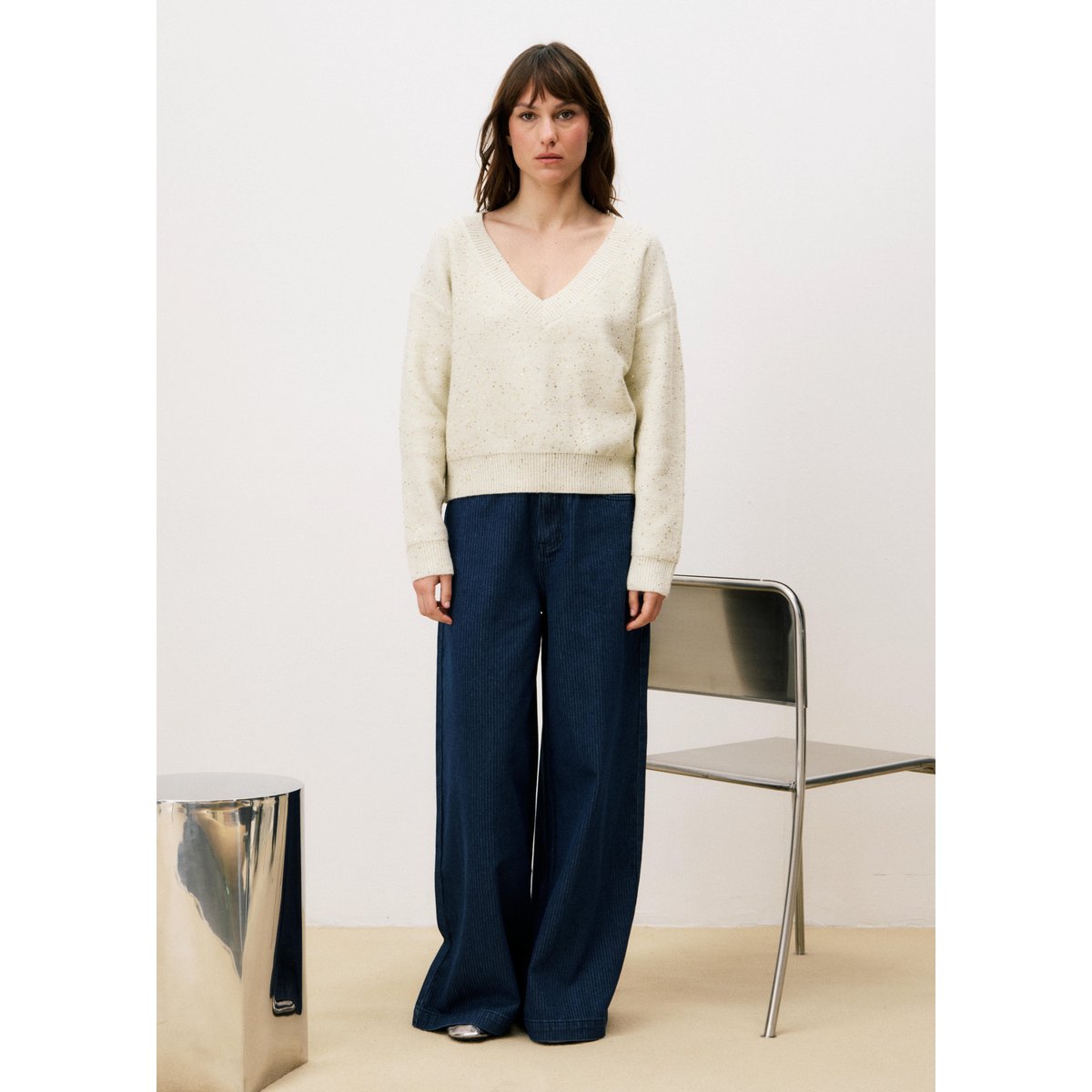 Pull  ORNELLA beige crème, FRNCH