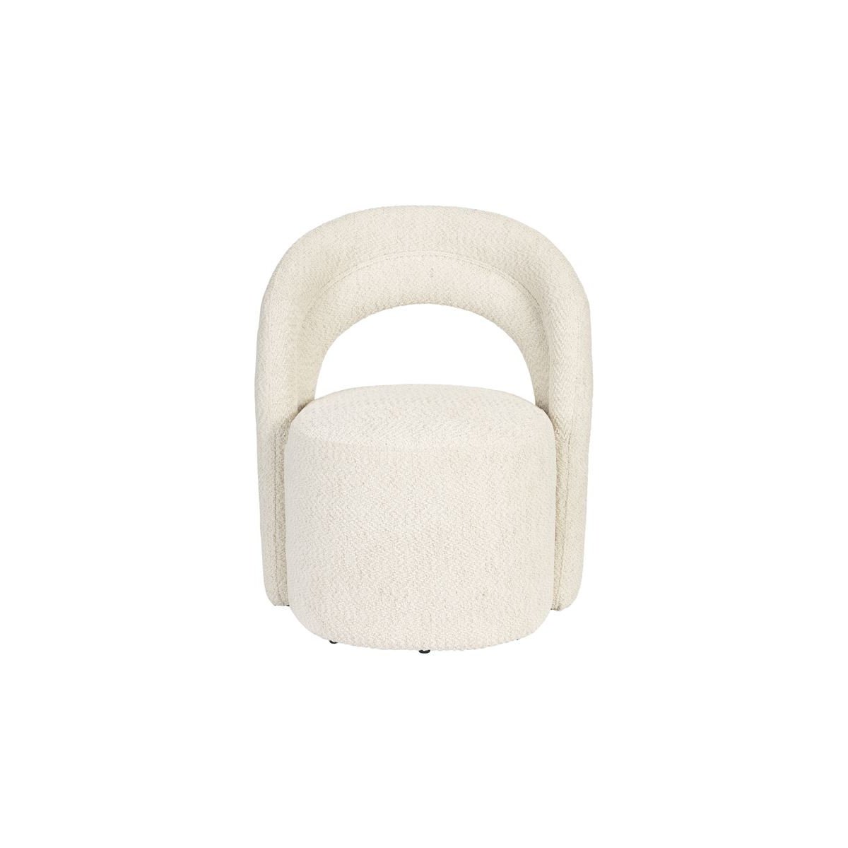 Fauteuil design pivotant en tissu, bohème, SEINA blanc, DUTCHBONE