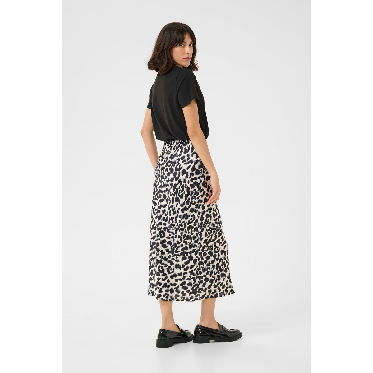 Skirt gris leopard animalier, KAFFE