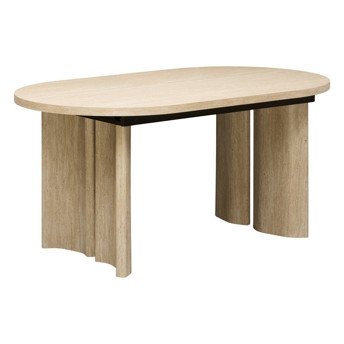 Table à manger ovale extensible TINO beige, ATMOSPHERA