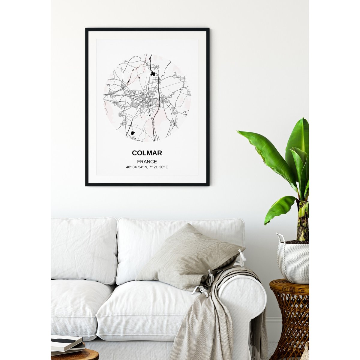 Affiche Carte Colmar blanc, L'AFFICHERIE